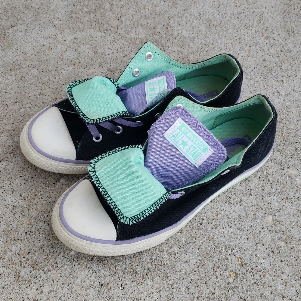 Converse Canvas Double Tongue Sneakers Classic All Star Size 4 Youth 6 Womens - Picture 3 of 16